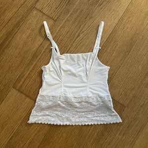 Vintage Princesse Tam Tam White Camisole w/ Bows (Size 3 / XS to Small)